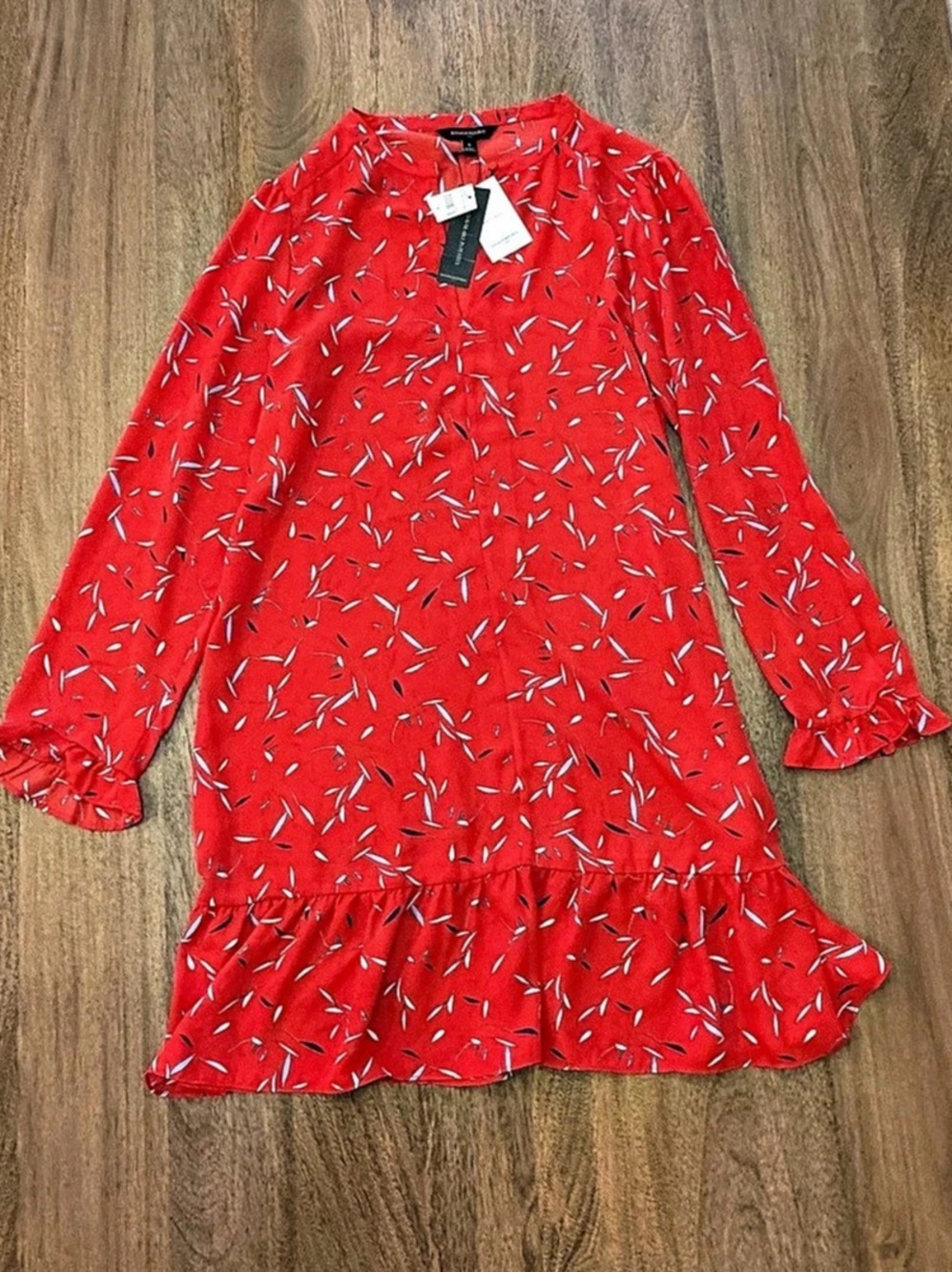 Banana Republic Printed Mini Dress Red & Blue Small